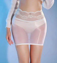 Shiny Lace Mini Skirt