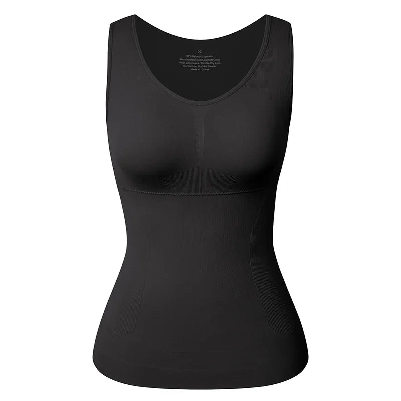 Tank Tops Camisole with Built in Padded Bra Vest Cami Shelf Bra Women Casual Wide Strap Tank Top with Built in Removable Bra
