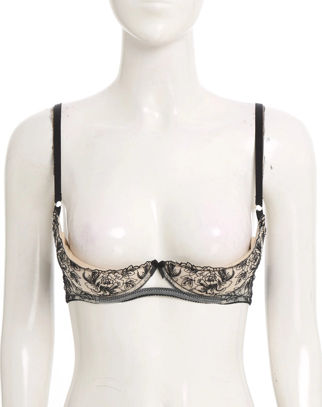Women Sexy Low Cut Embroidery Push Up Bra