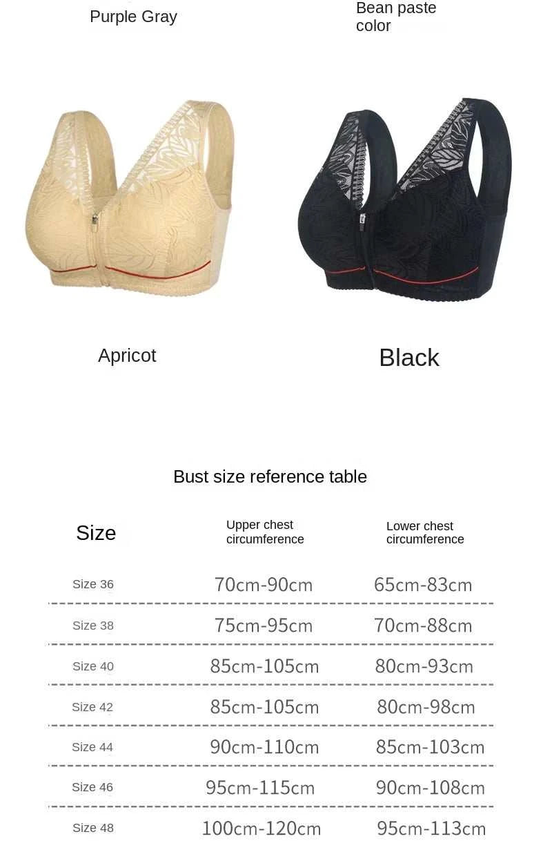 S-6XL Sports yoga bra cotton cups front zipper underwear breathable women no steel ring tank top lace large size bra