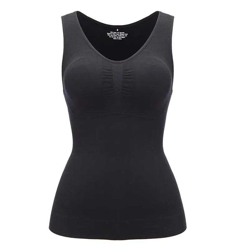 Tank Tops Camisole with Built in Padded Bra Vest Cami Shelf Bra Women Casual Wide Strap Tank Top with Built in Removable Bra