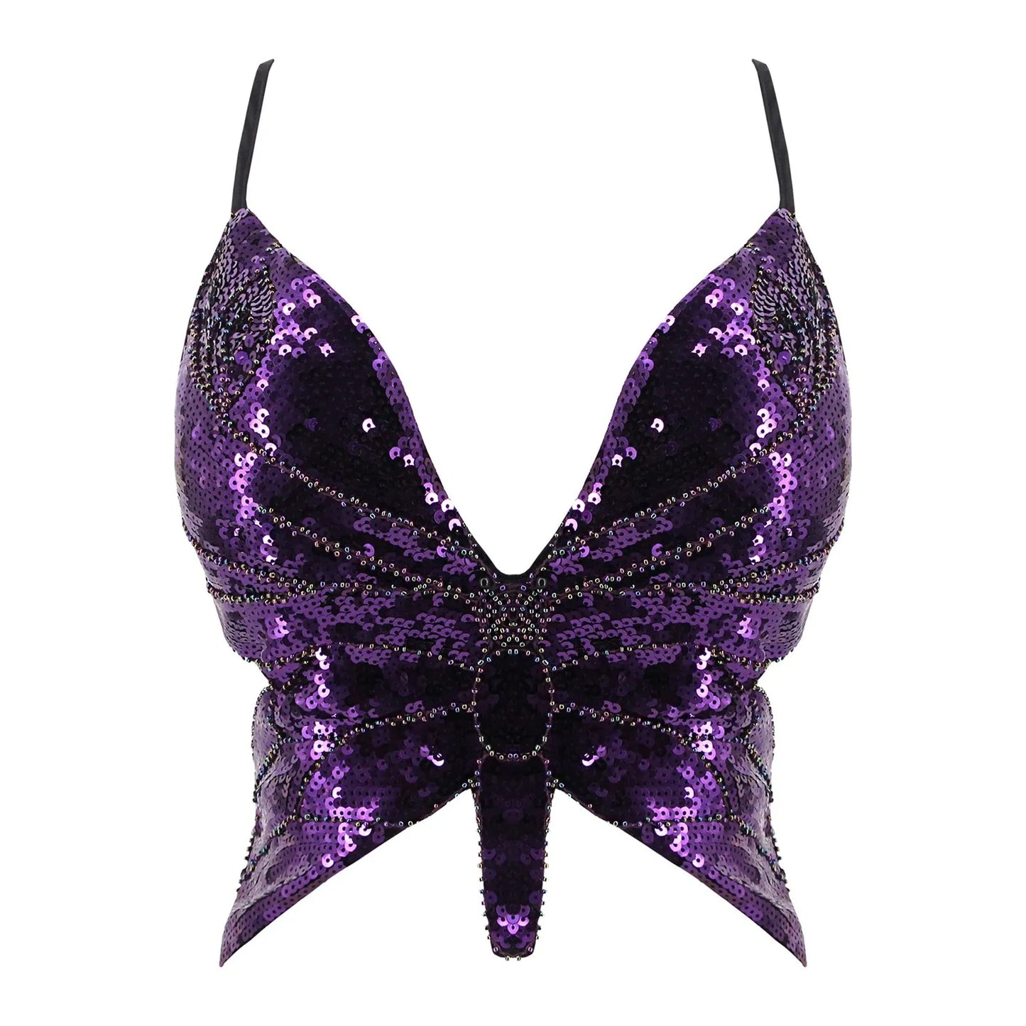 Sparkly Sequin Backless Bandage Crop Top – Sexy Sleeveless Dance & Carnival Vest for Women