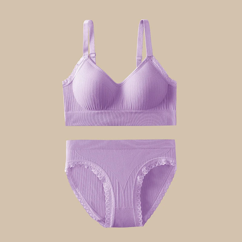 Women’s 2-Piece Ribbed Stretch Bralette & Crop Tank Top Set – Sexy Basic Lingerie