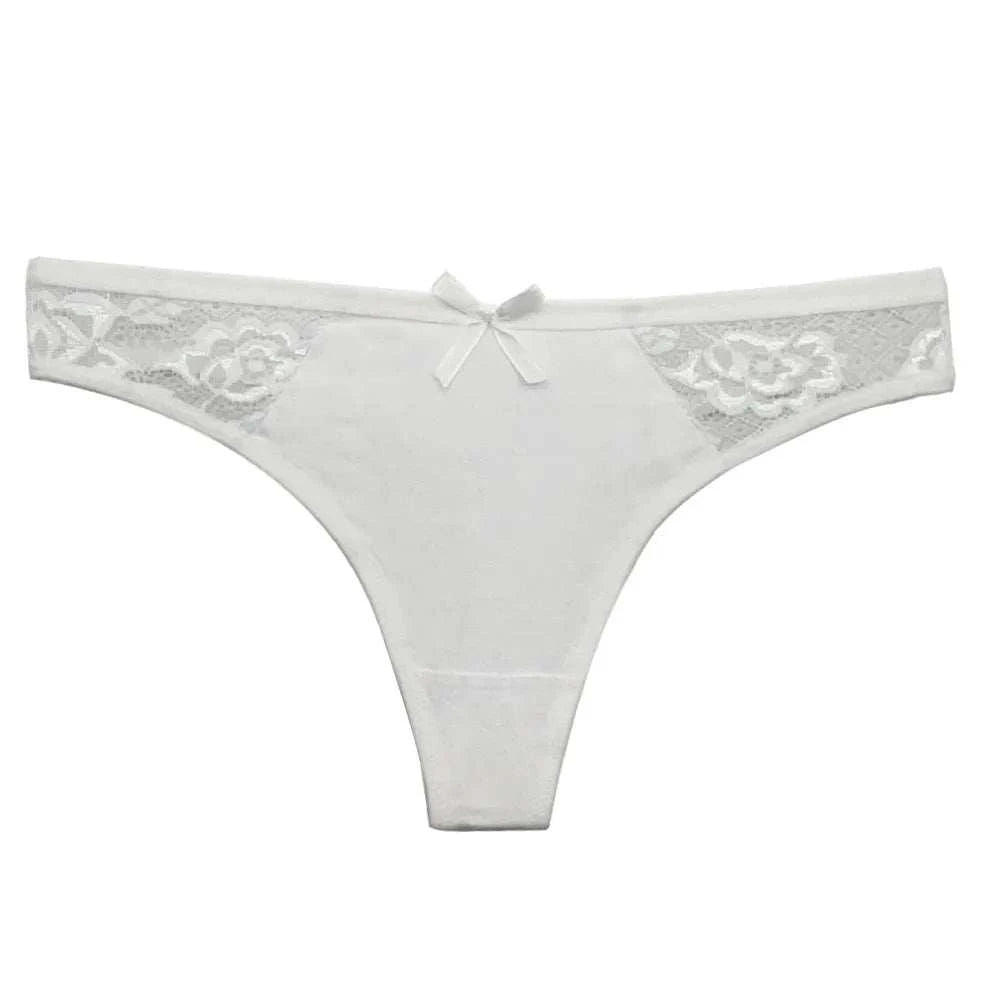 5 PCS/Set Cotton Thong Women Underwear Sexy Lace Panties Female Underpants Solid Color Panties Lingerie Low-Rise G-string