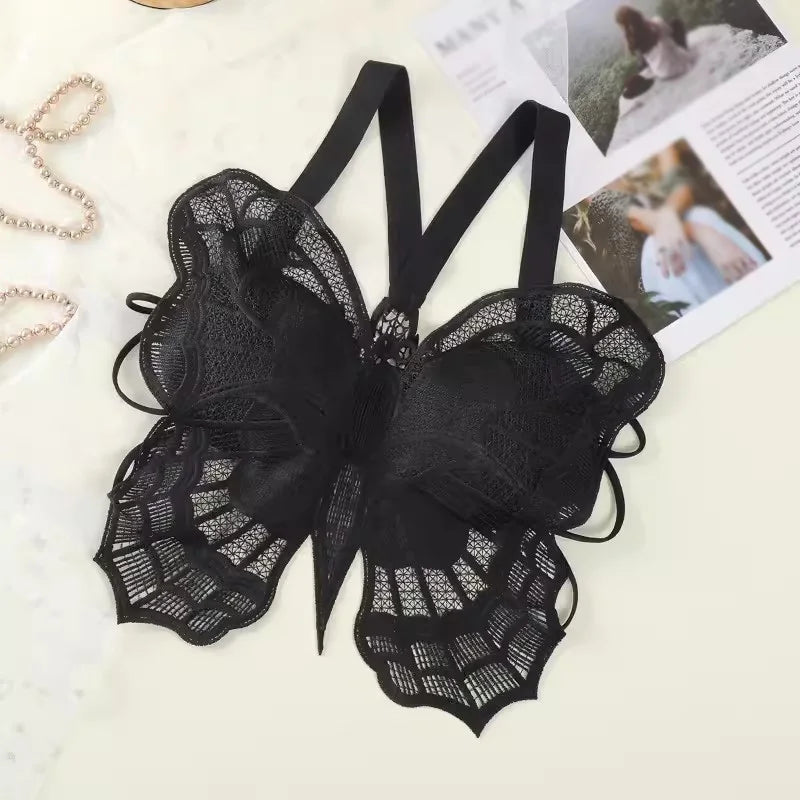 Summer Lace Butterfly Slim Sexy Exposed Navel Padded Camisole TankTop