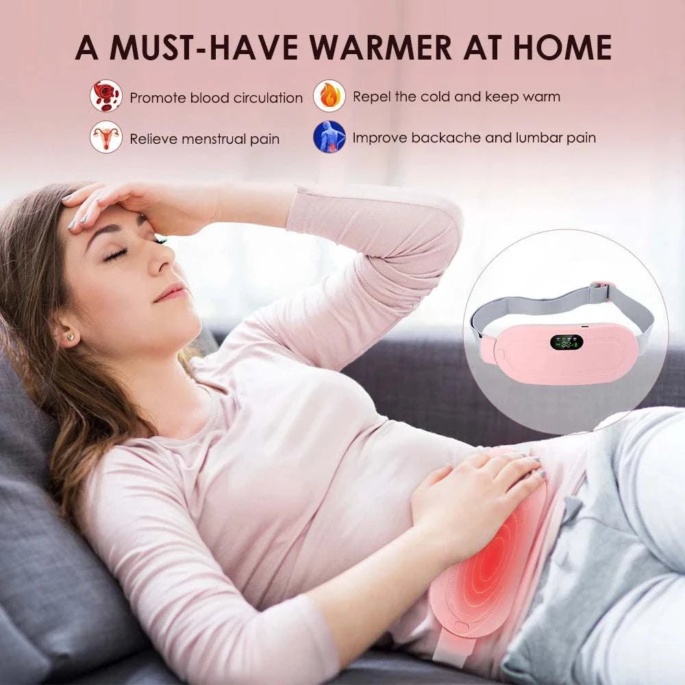 Electric Heating Waist Massage Belt Abdominal Menstrual Heating Pad Belly Warm Palace Belt for Period Cramp Relief