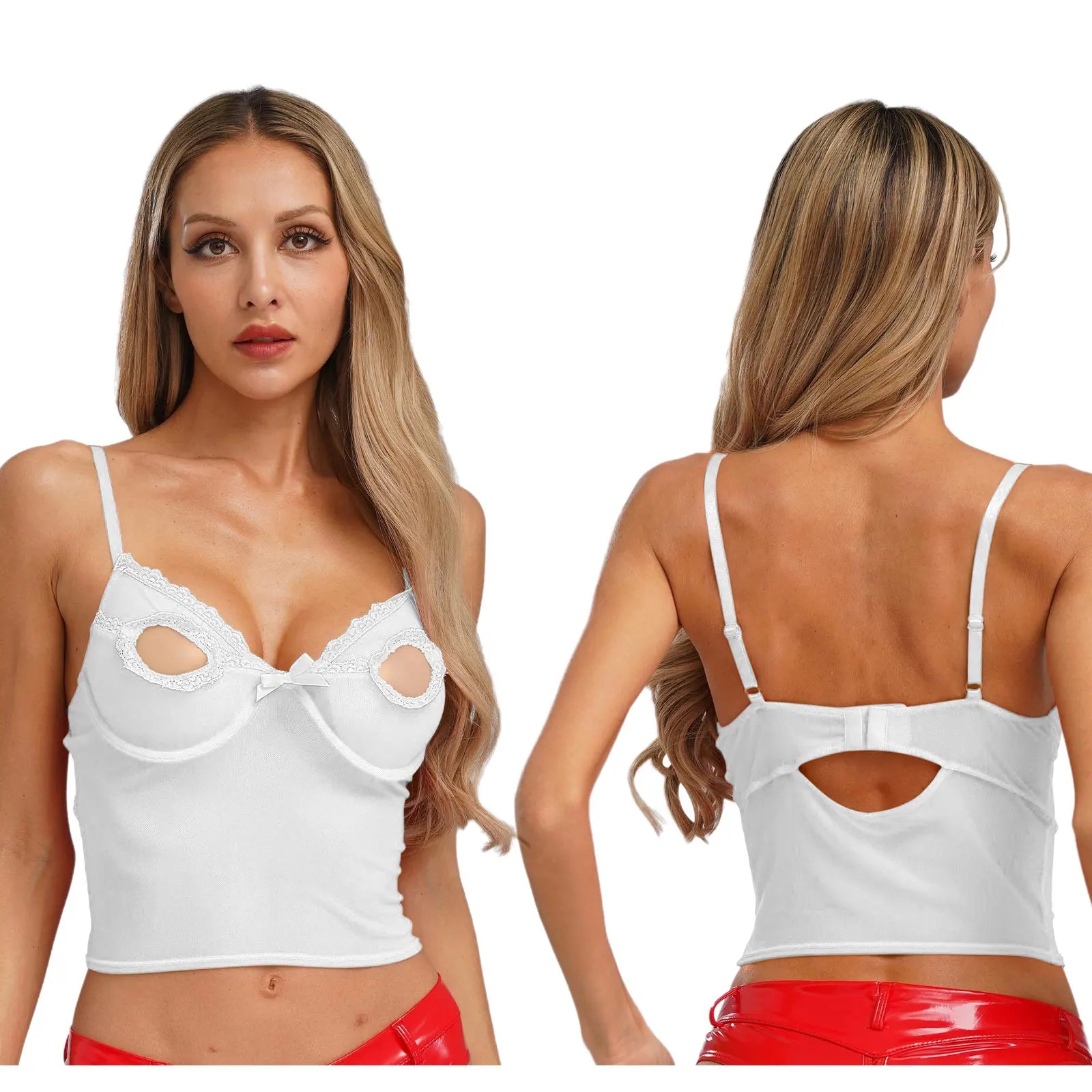 night club  Bra Sexy Vest Tops Pad-free Underwired Bare Breast