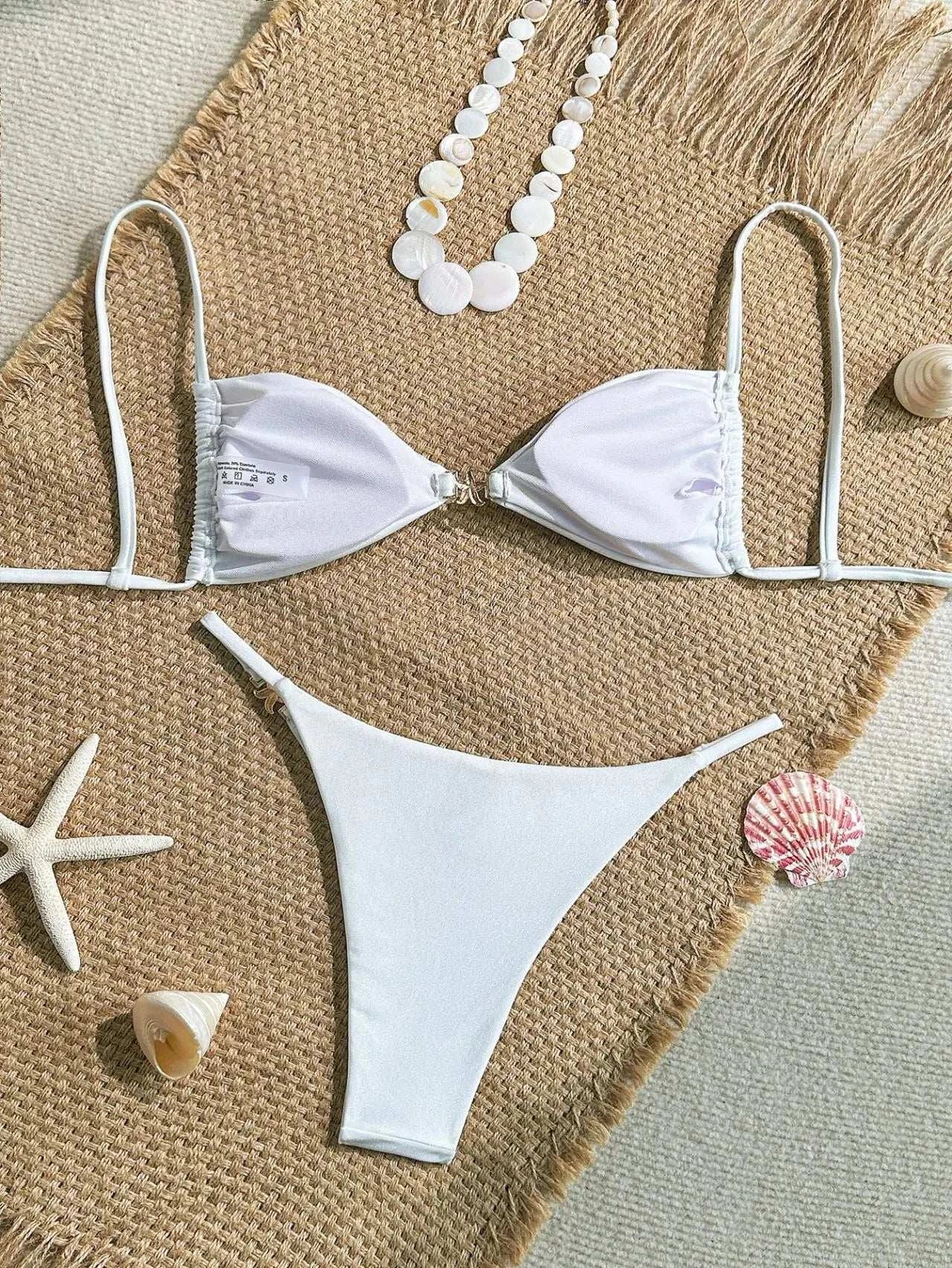 Sexy Triangle Mini Bikini Set Micro Thongs Solid Swimsuit Women Bathing Suit Biquini Bandage Beachwear Swimwear Thong Bikini