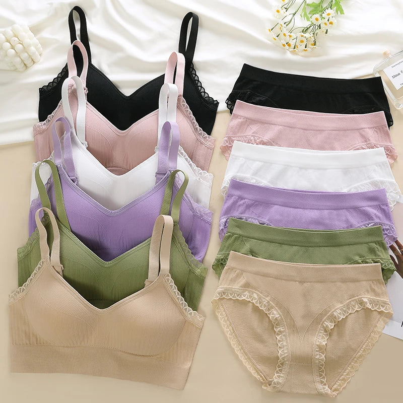 Women’s 2-Piece Ribbed Stretch Bralette & Crop Tank Top Set – Sexy Basic Lingerie