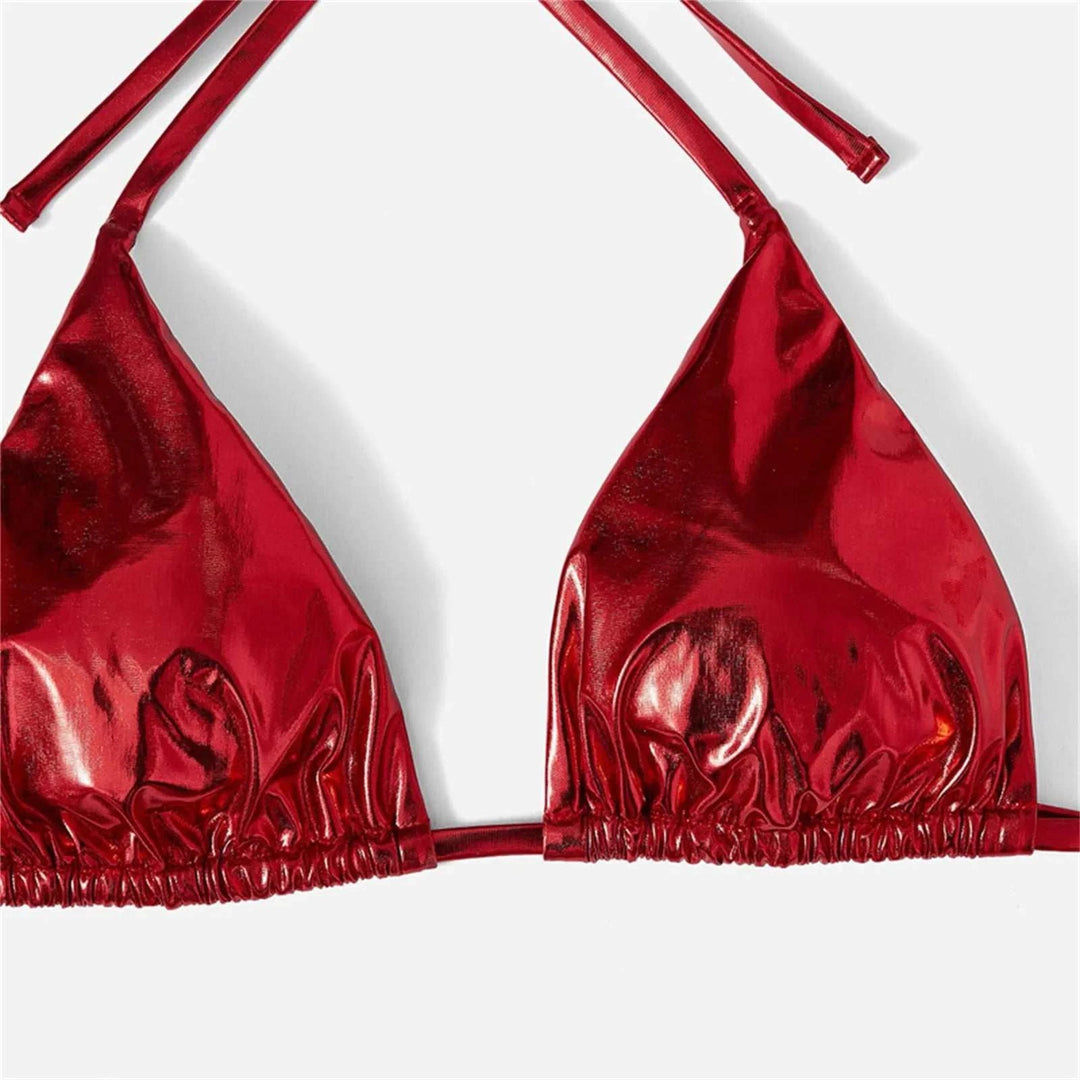 2023 New Mini Swimsuit Biquini Sexy Split Bikini Two Piece Swimsuit Looks Thin Sexy Swimsuit Set Triangle Cup Swimming Beachwear