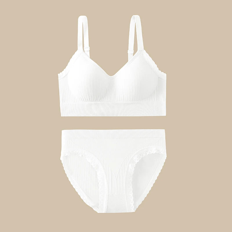 Women’s 2-Piece Ribbed Stretch Bralette & Crop Tank Top Set – Sexy Basic Lingerie
