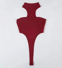 Solid Red Mesh Corset Bodysuit