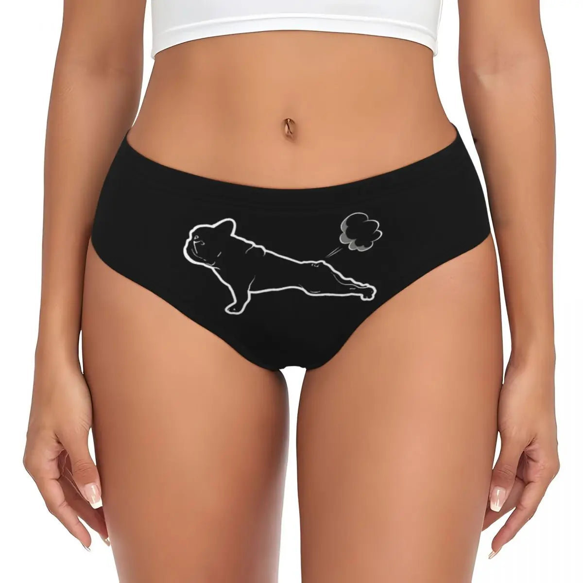Custom Womens French Bulldog Christmas Santa Claus Brief Panties Female Stretch Underwear Underpants