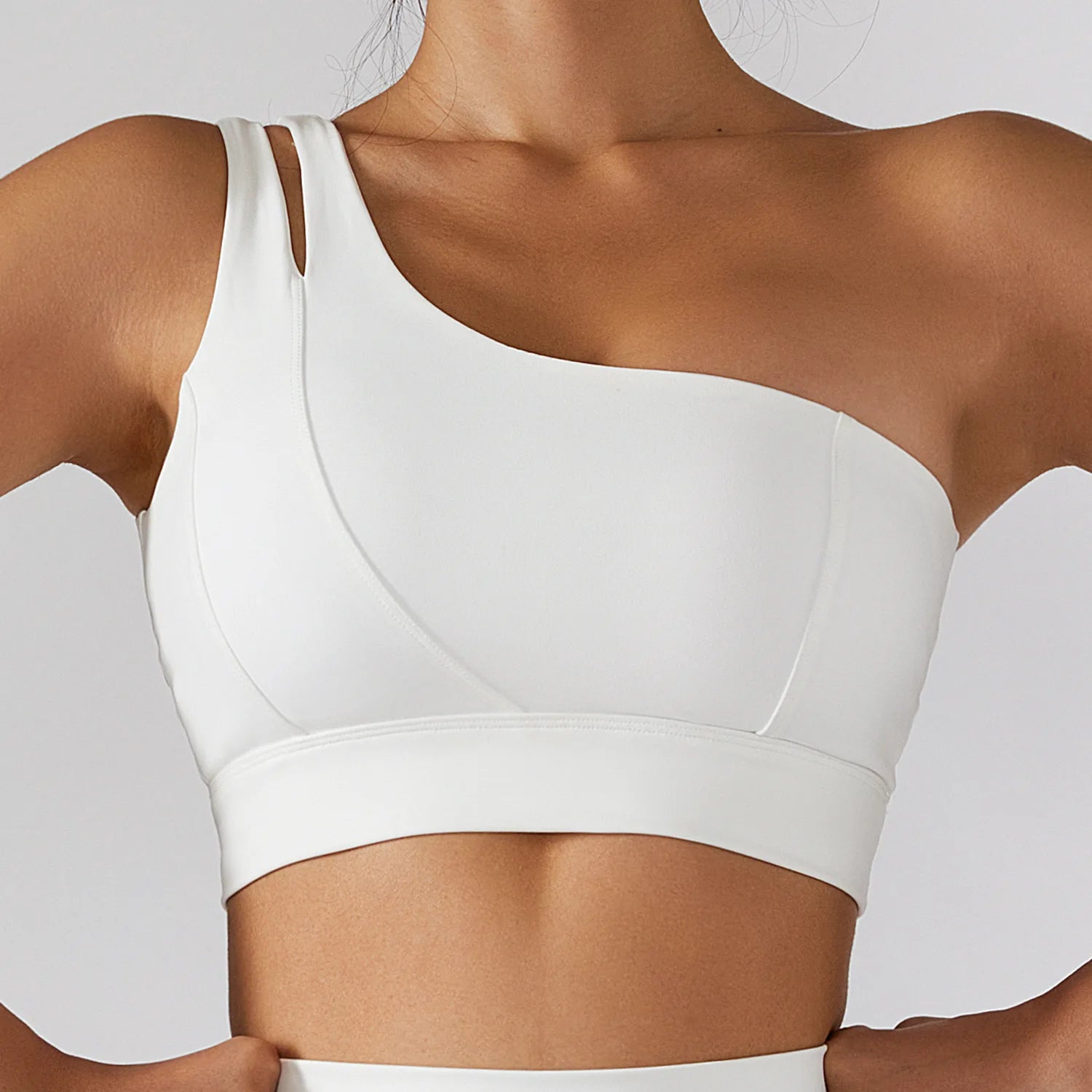 One-Shoulder Push-Up High-Impact Sports Bra – Sexy Gym & Running Vest