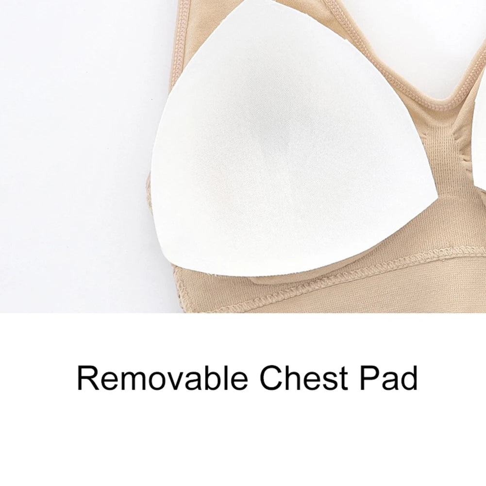 Free ship non-steel ring underwear integrated with chest pad suspenders vest bra sports underwear tube top short vest camisole