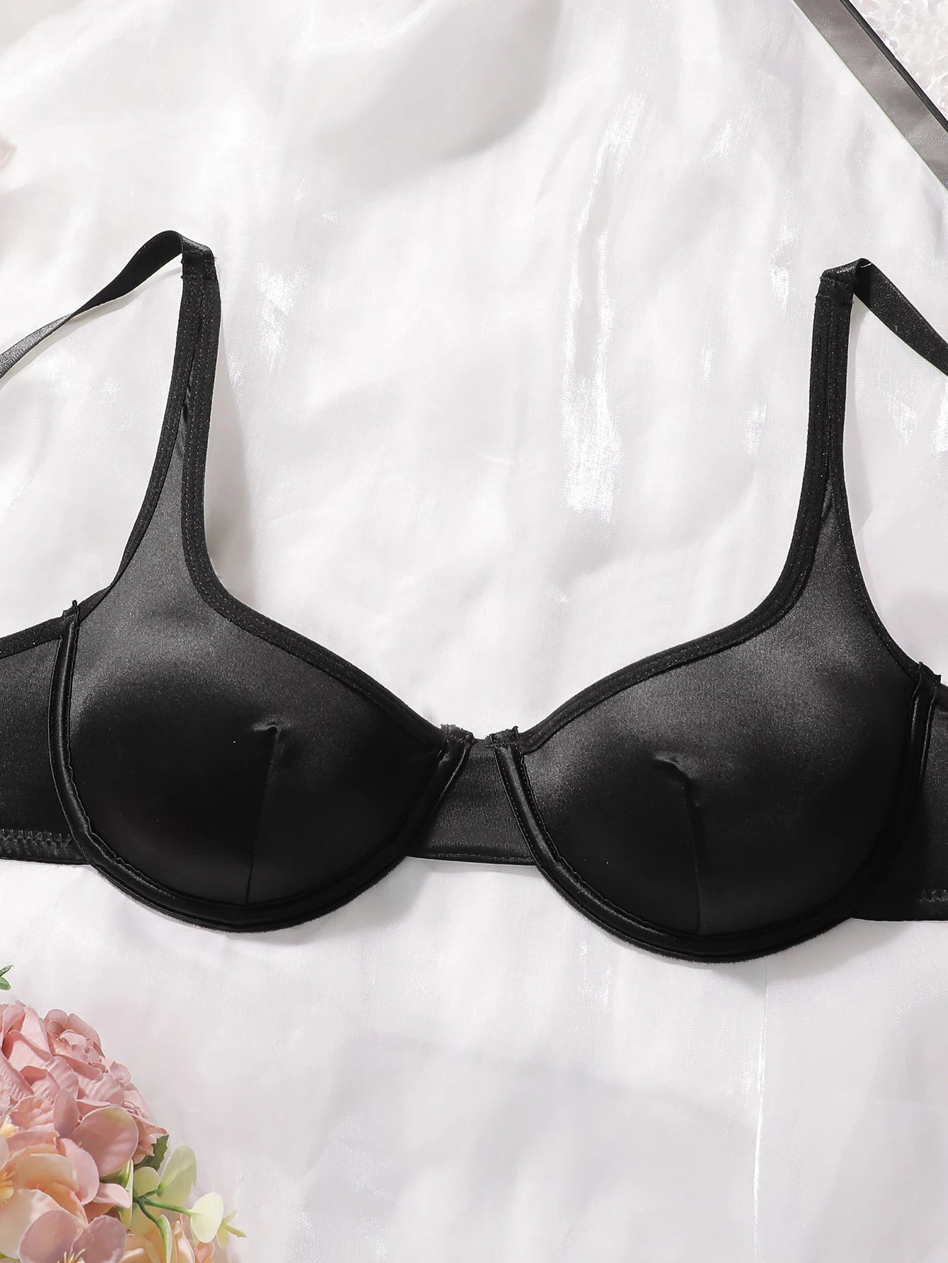 Women's sexy solid color fabric soft underwear set with steel ring gathering push up comfortable close fitting bra set MR2938