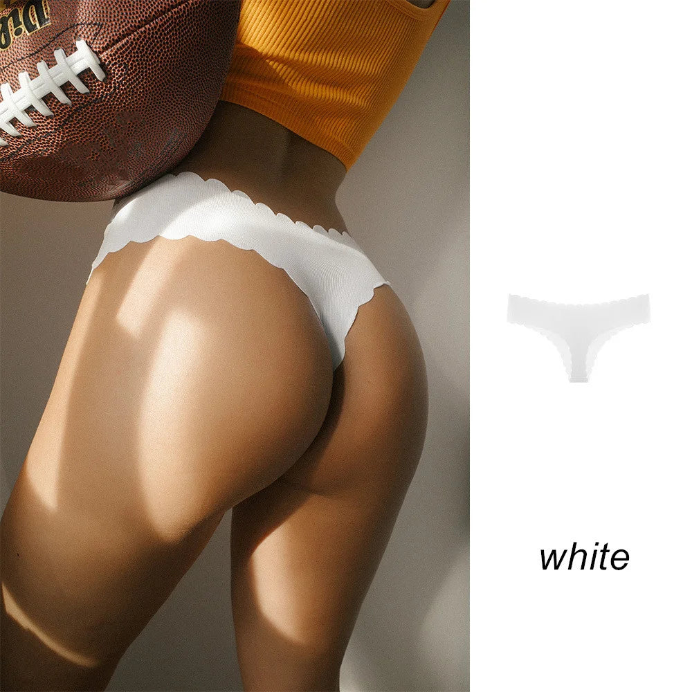 3 Pieces Seamless Thong Panties Pack Women Invisible Thread Ice Silk Sexy G-string Underwear Bikini Brief Plus Size