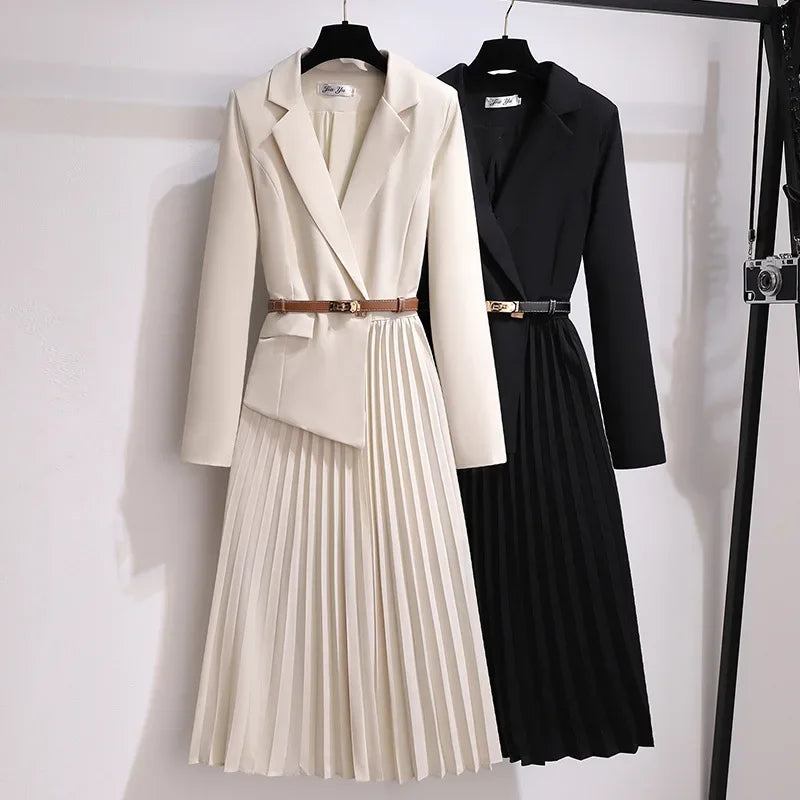 Elegant Slimming Long Sleeve Dress For Women 2024 Autumn New Style French Suit Style Warm Soft System Clothing
