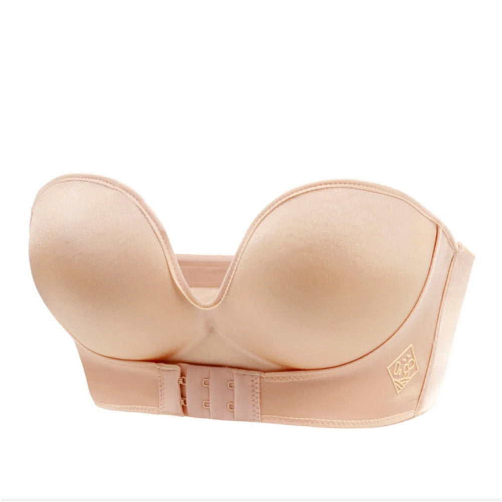Front Closure Strapless Bra Push Up Bra Women Without Straps Sexy Bralette Backless Bra Pitted bra Female Invisible Underwear