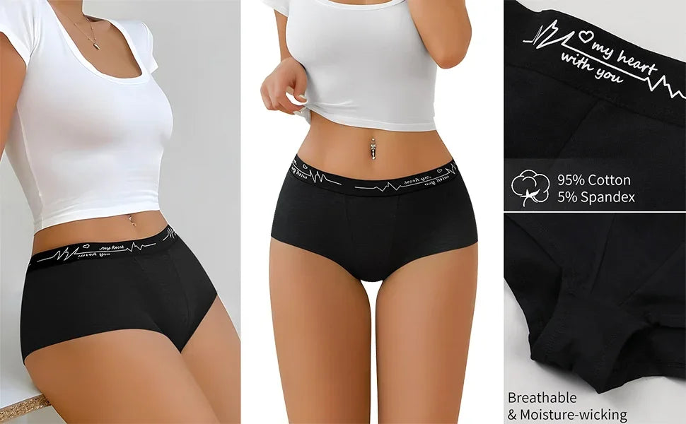 Ladies Solid color boxers Briefs Comfortable Female Underwear Sporty Style Casual Sexy Panties for Women S-XL