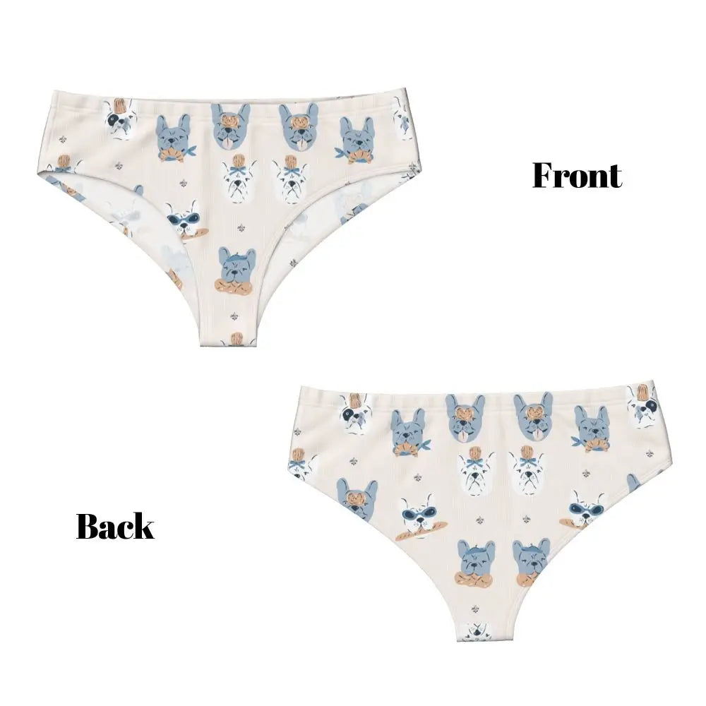 Custom Womens French Bulldog Christmas Santa Claus Brief Panties Female Stretch Underwear Underpants