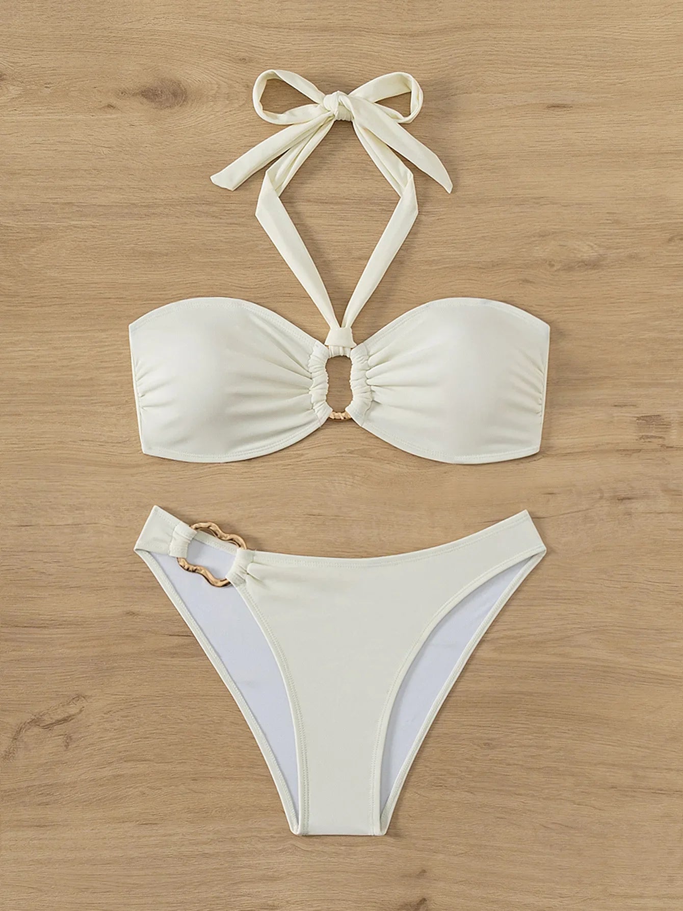 "2025 Sexy Bandeau Push-Up Bikini Set - Brazilian Thong Swimwear for Women"