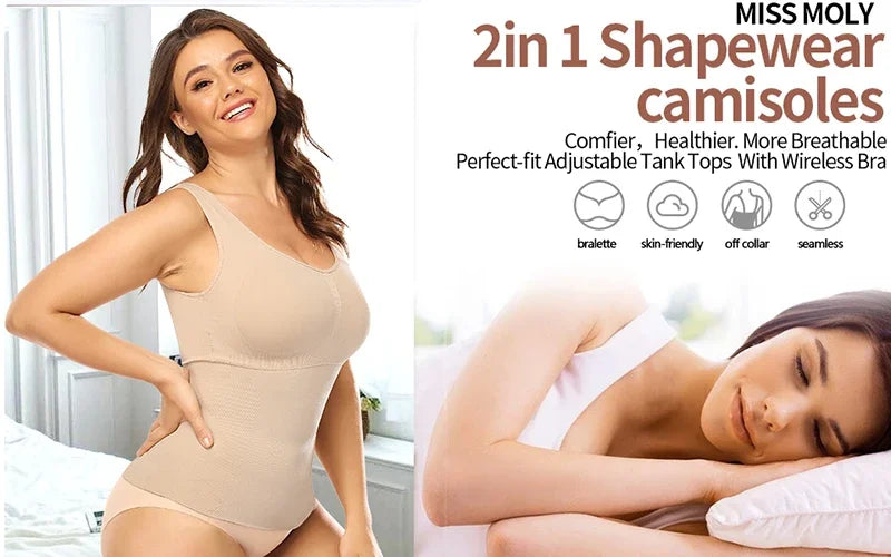 Tank Tops Camisole with Built in Padded Bra Vest Cami Shelf Bra Women Casual Wide Strap Tank Top with Built in Removable Bra