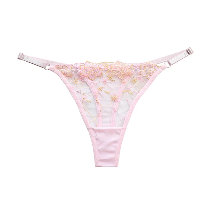 Women’s Ultra-Thin Transparent Mesh Lace Bralette & Brief Set – Backless Sexy Lingerie