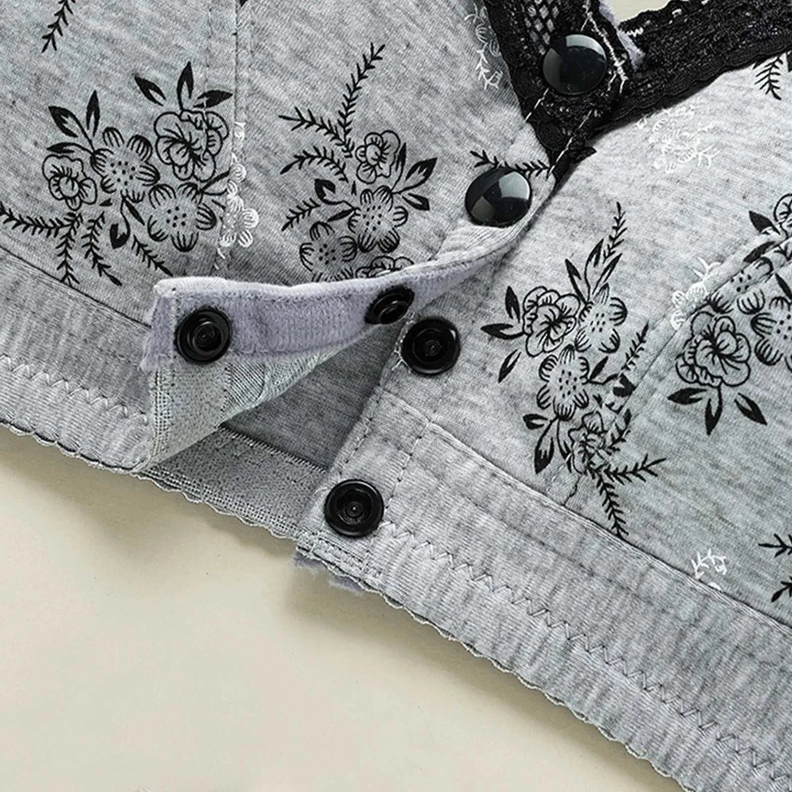 Fashion Mom Vest Brassiere Women Comfortable Front Button Bra Women's Wireless Cotton Underwear Thin Printed Lingerie for Female