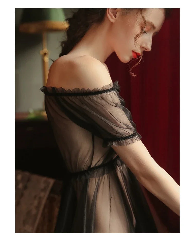 Sweet Sexy And Cute Lingerie Pajamas See-through Provocative Transparent Nightdress Free From Temptation Passion Suit