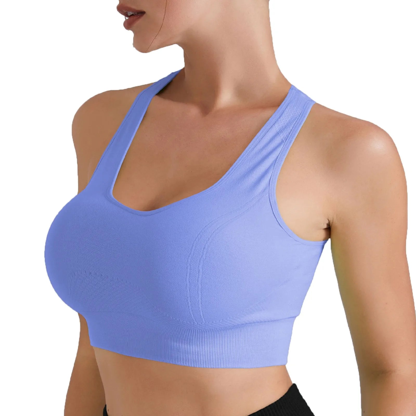 Women Sports Underwear Tight Gym Workout Crop Top Yoga Vest Shockproof With Chest Pad High Strength Fitness Clothing Sports Bra