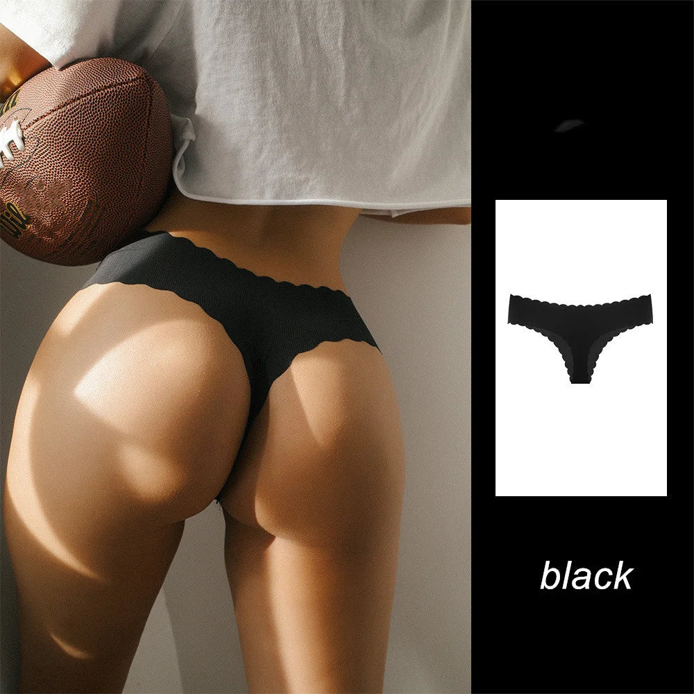 3 Pieces Seamless Thong Panties Pack Women Invisible Thread Ice Silk Sexy G-string Underwear Bikini Brief Plus Size