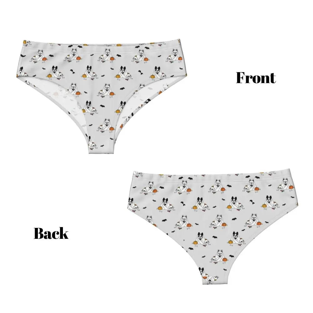 Custom Womens French Bulldog Christmas Santa Claus Brief Panties Female Stretch Underwear Underpants