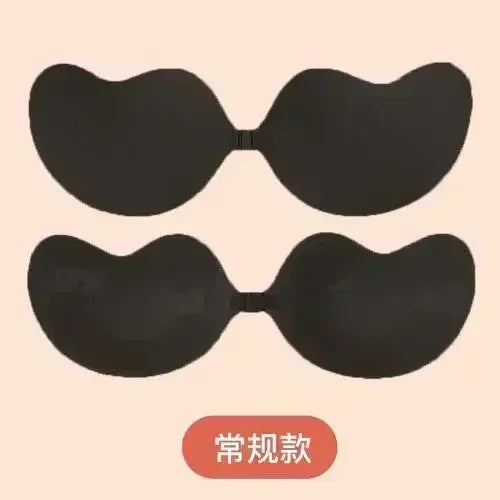 Invisible Push Up Bra for Women Backless Strapless Bra Seamless Front Closure Bralette Underwear Silicone Self-Adhesive Bra Pads