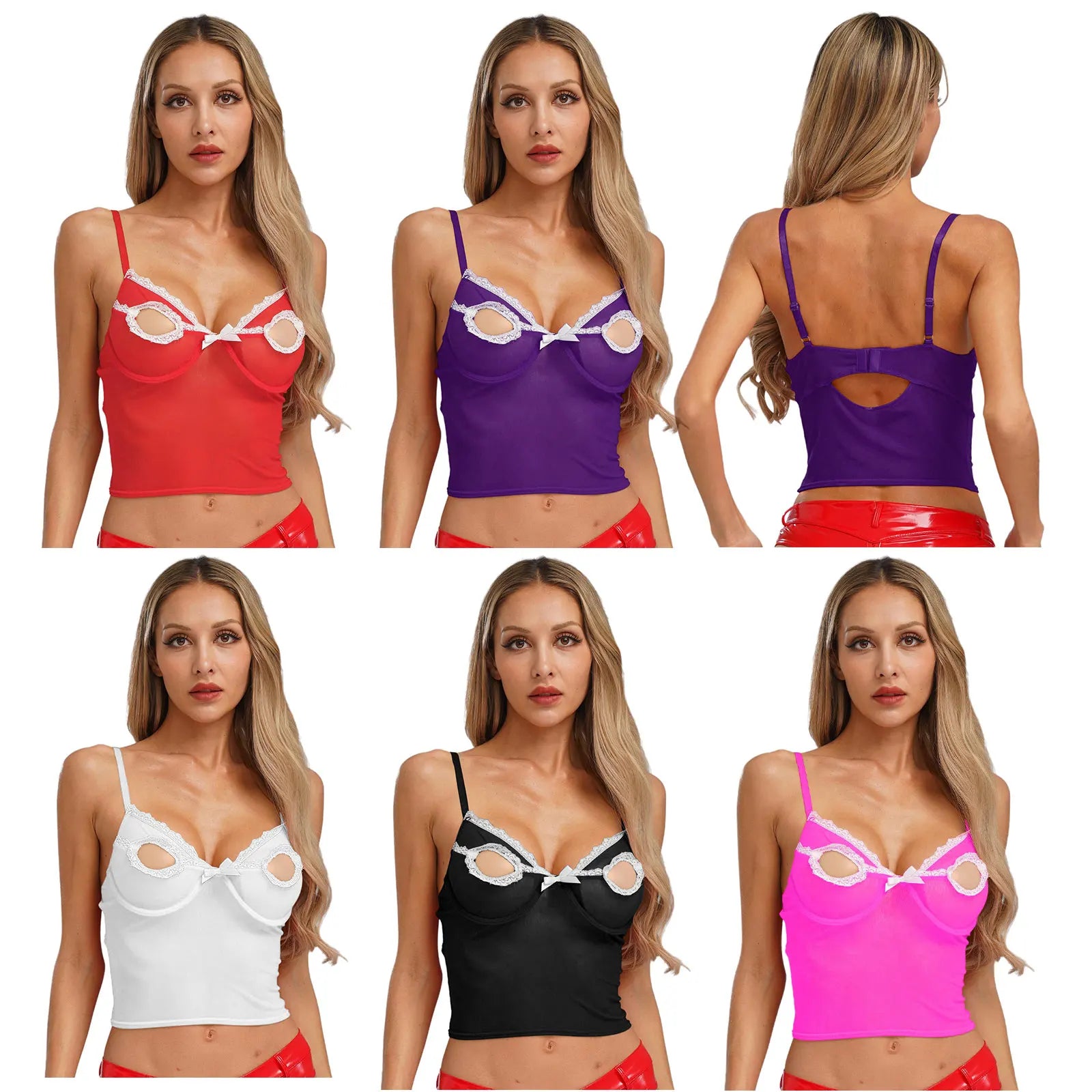 night club  Bra Sexy Vest Tops Pad-free Underwired Bare Breast