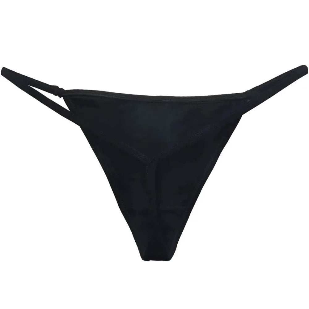 Sexy Low Rise Thin Strappy Bikini Thongs V Strings Cotton Panties Underwear