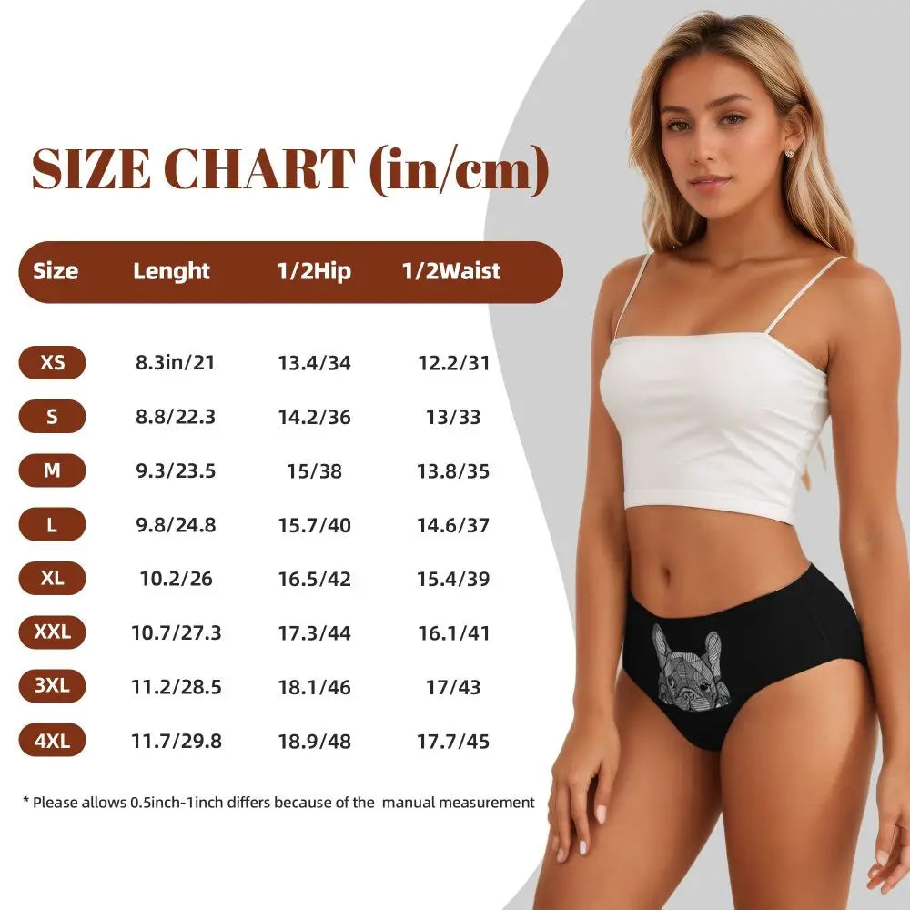 Custom Womens French Bulldog Christmas Santa Claus Brief Panties Female Stretch Underwear Underpants