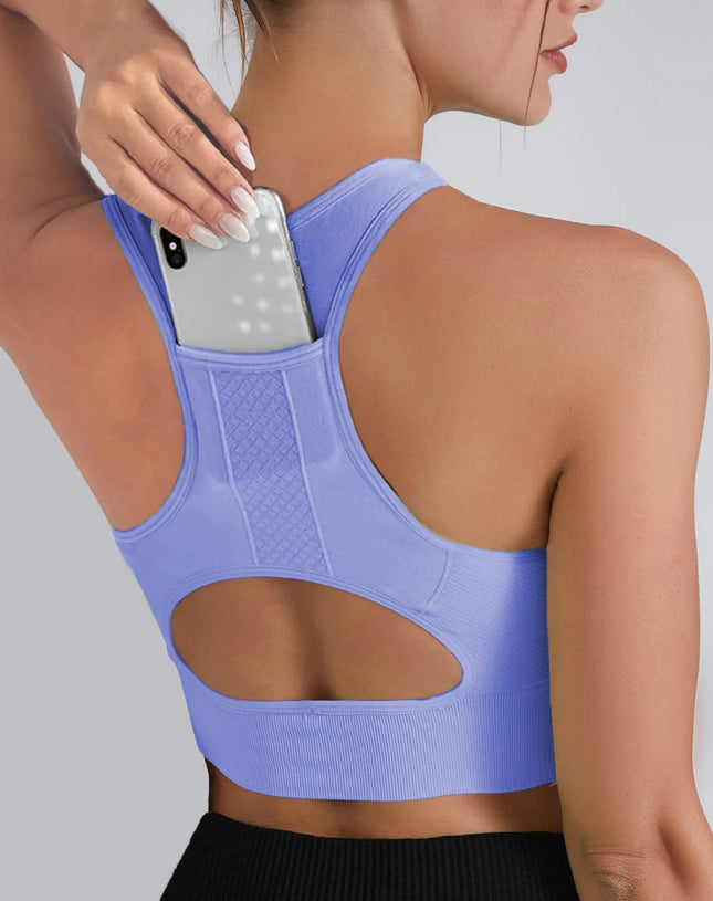 Women Sports Underwear Tight Gym Workout Crop Top Yoga Vest Shockproof With Chest Pad High Strength Fitness Clothing Sports Bra