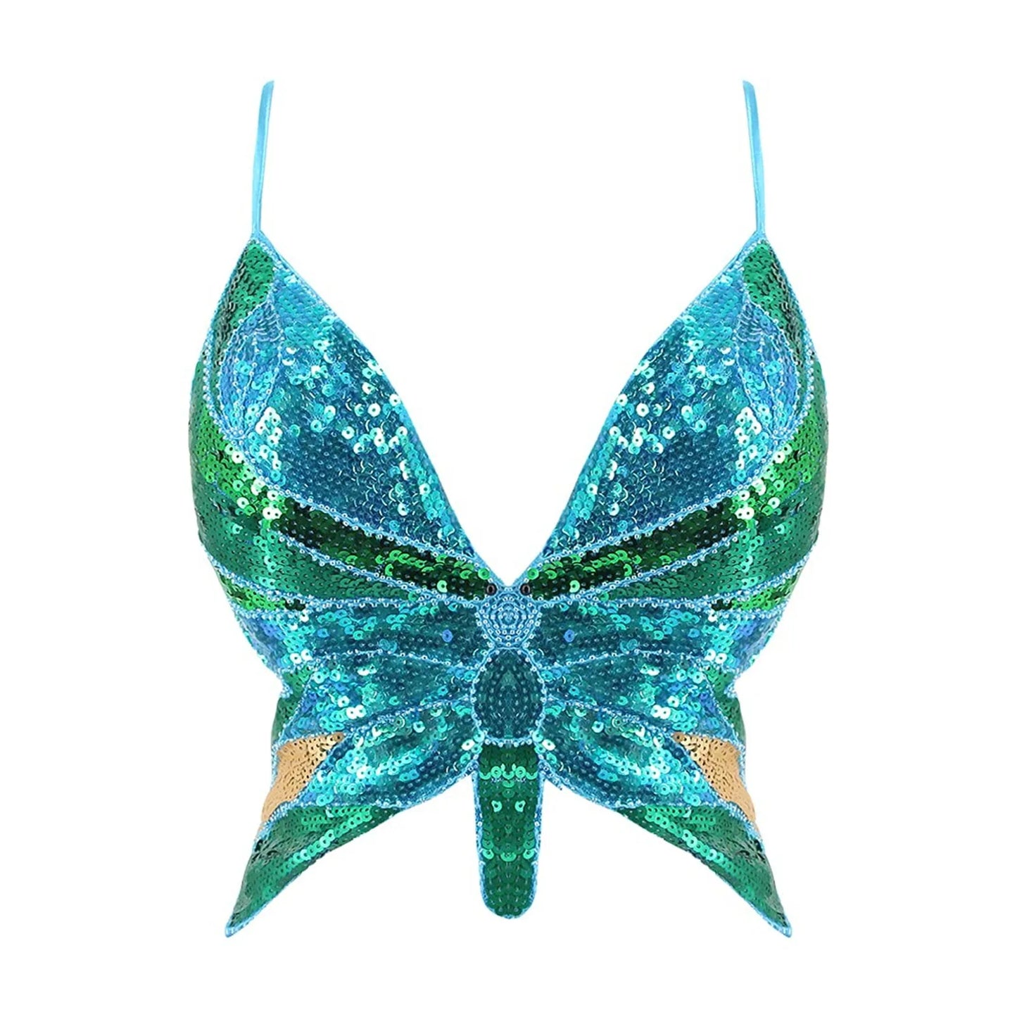 Sparkly Sequin Backless Bandage Crop Top – Sexy Sleeveless Dance & Carnival Vest for Women