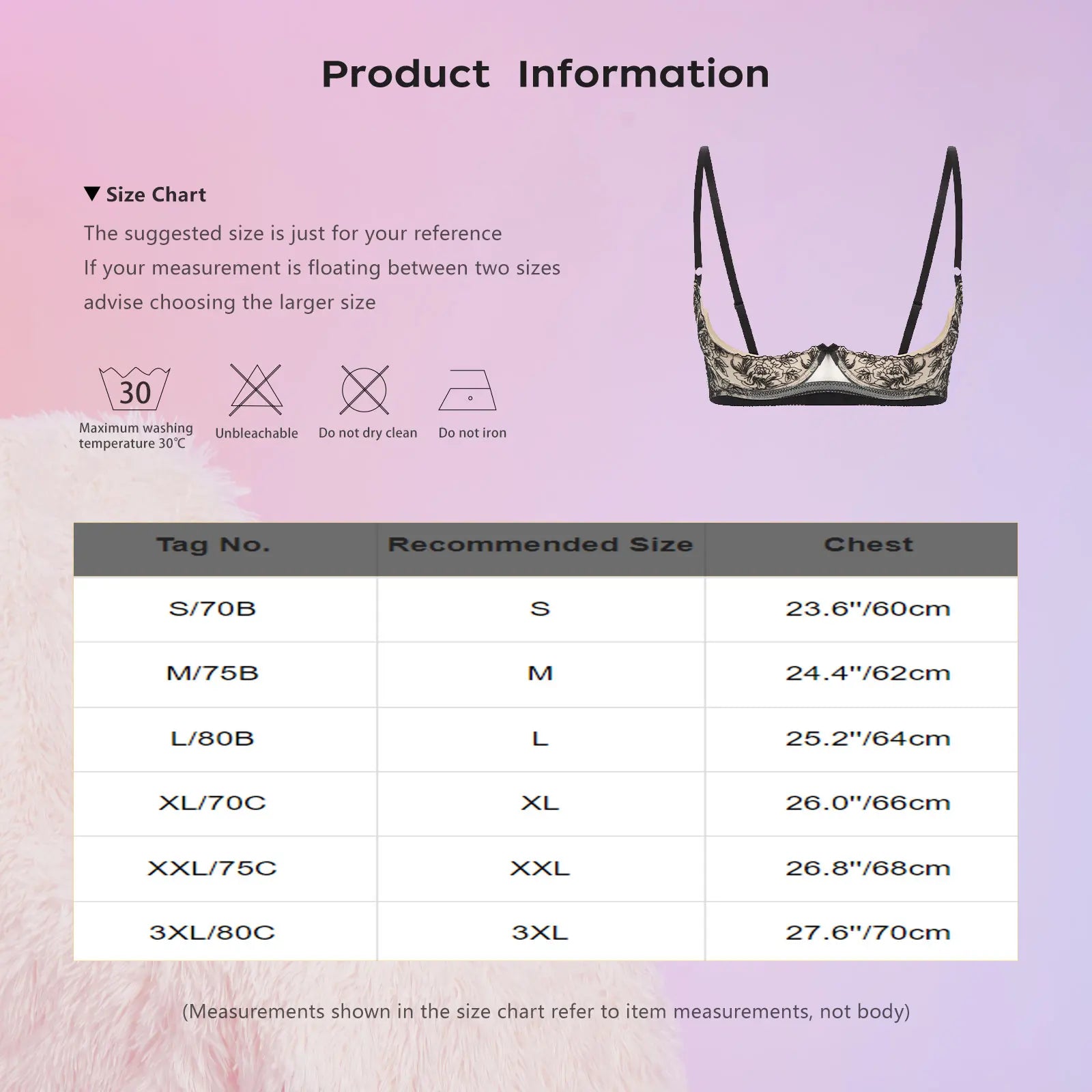 Women Sexy Low Cut Embroidery Push Up Bra