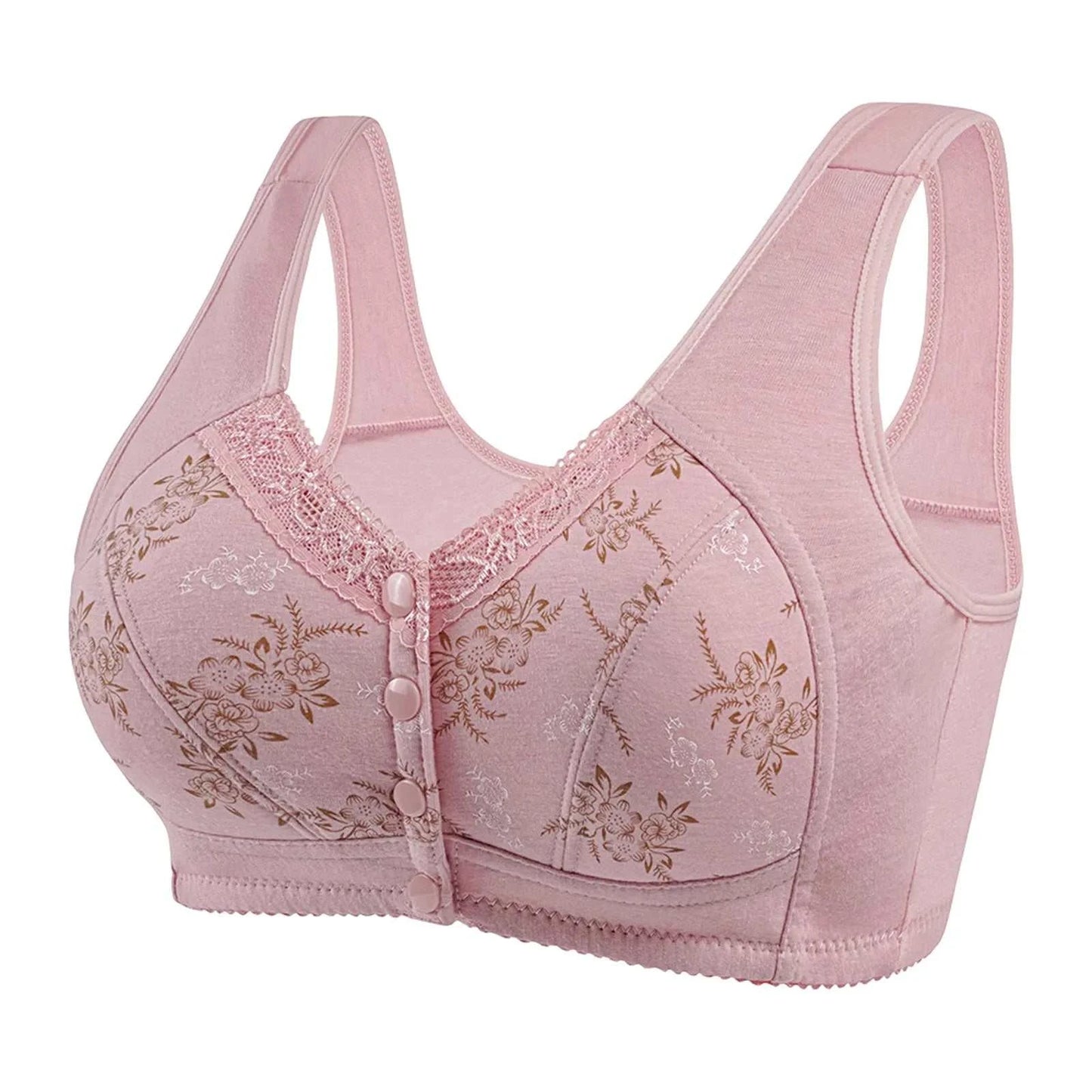 Fashion Mom Vest Brassiere Women Comfortable Front Button Bra Women's Wireless Cotton Underwear Thin Printed Lingerie for Female