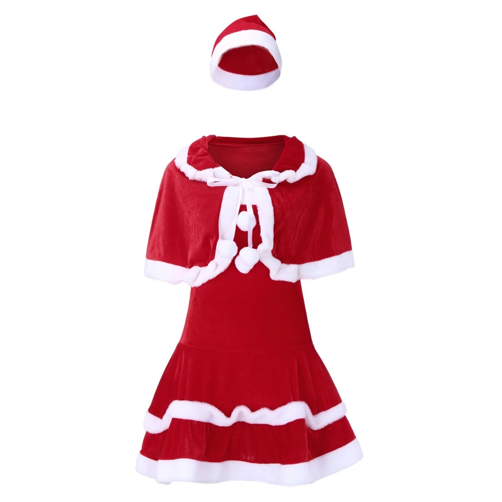 Christmas Lingerie Woman Women'S Cosplay 3pc Lingerie Set Hat Wrap Dress Three Piece Outfit Christmas Day Lingeries Sexy Hot