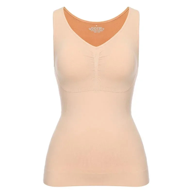 Tank Tops Camisole with Built in Padded Bra Vest Cami Shelf Bra Women Casual Wide Strap Tank Top with Built in Removable Bra