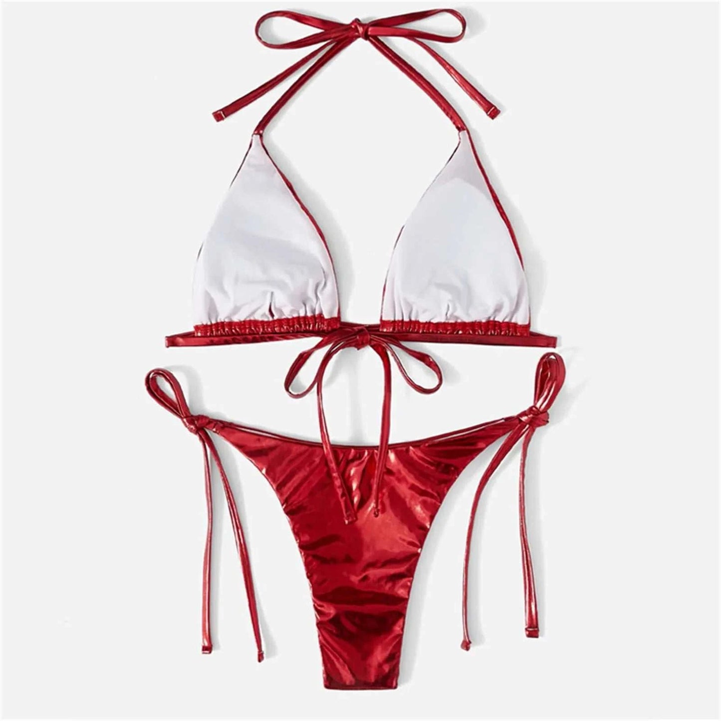 2023 New Mini Swimsuit Biquini Sexy Split Bikini Two Piece Swimsuit Looks Thin Sexy Swimsuit Set Triangle Cup Swimming Beachwear