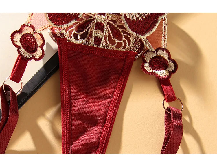 Cute Butterfly Embroidery Women Thongs And G strings Sexy Transparent Mesh Briefs Adjustable Waist Panties Culotte Femme