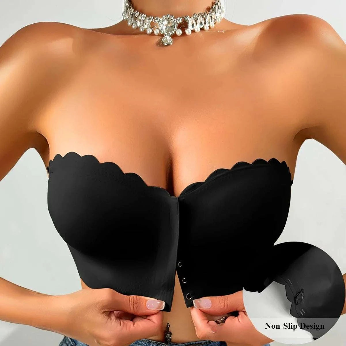 Front Button Underwear Bra No Underwire Smooth Breathable Comfortable Solid Color Gathering No Trace Invisible Women Underwear