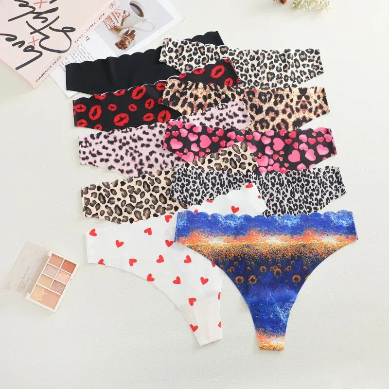6PCS Seamless Hollow Heart Thong Set – Soft Breathable Hip-Covering Panties for Women