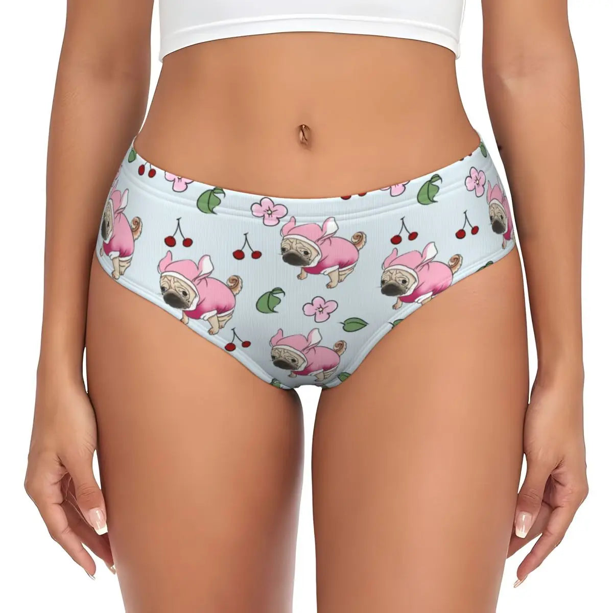 Custom Womens French Bulldog Christmas Santa Claus Brief Panties Female Stretch Underwear Underpants