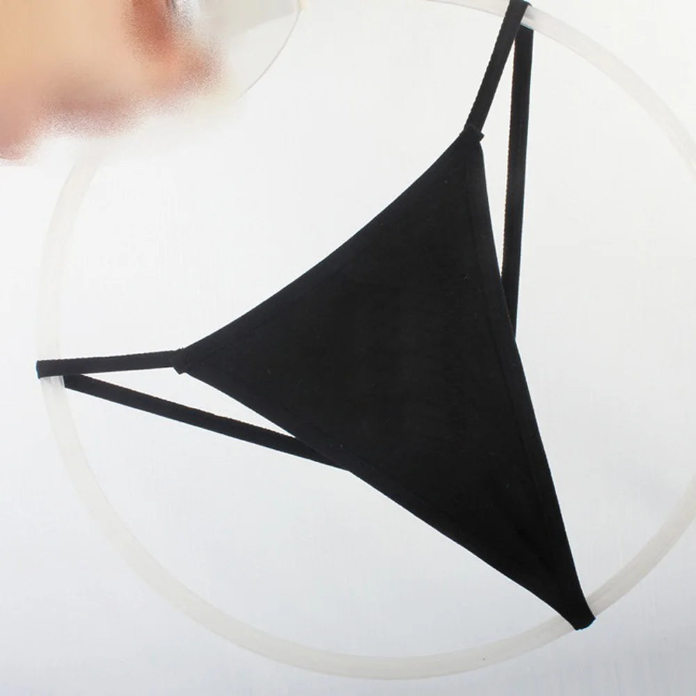 Sexy Low Rise Thin Strappy Bikini Thongs V Strings Cotton Panties Underwear