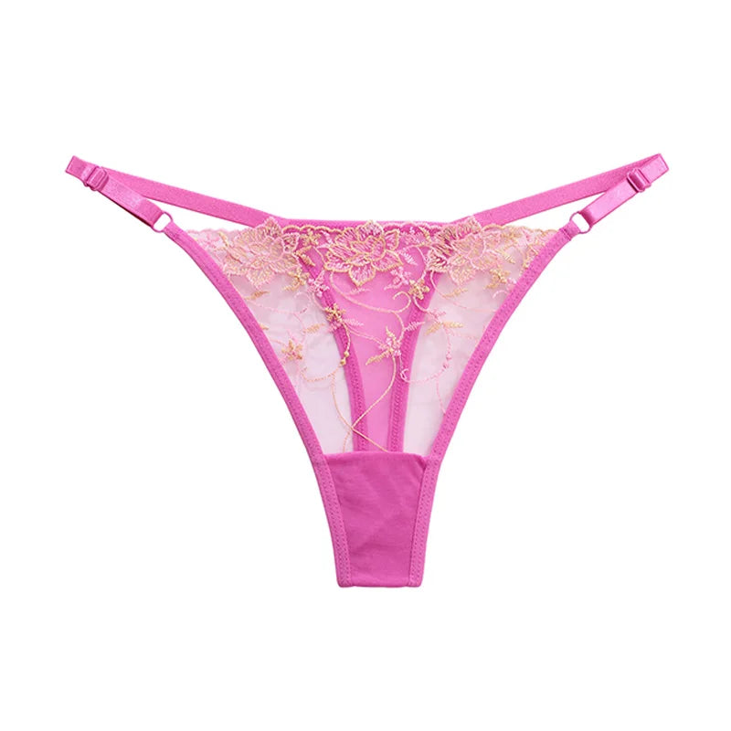 Women’s Ultra-Thin Transparent Mesh Lace Bralette & Brief Set – Backless Sexy Lingerie